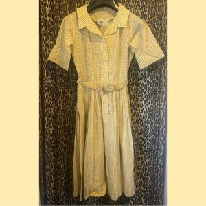 Bullocks Wilshire Collegienne 60’s Vintage Shirtwaist Dress 👗 XS Gingham Checks